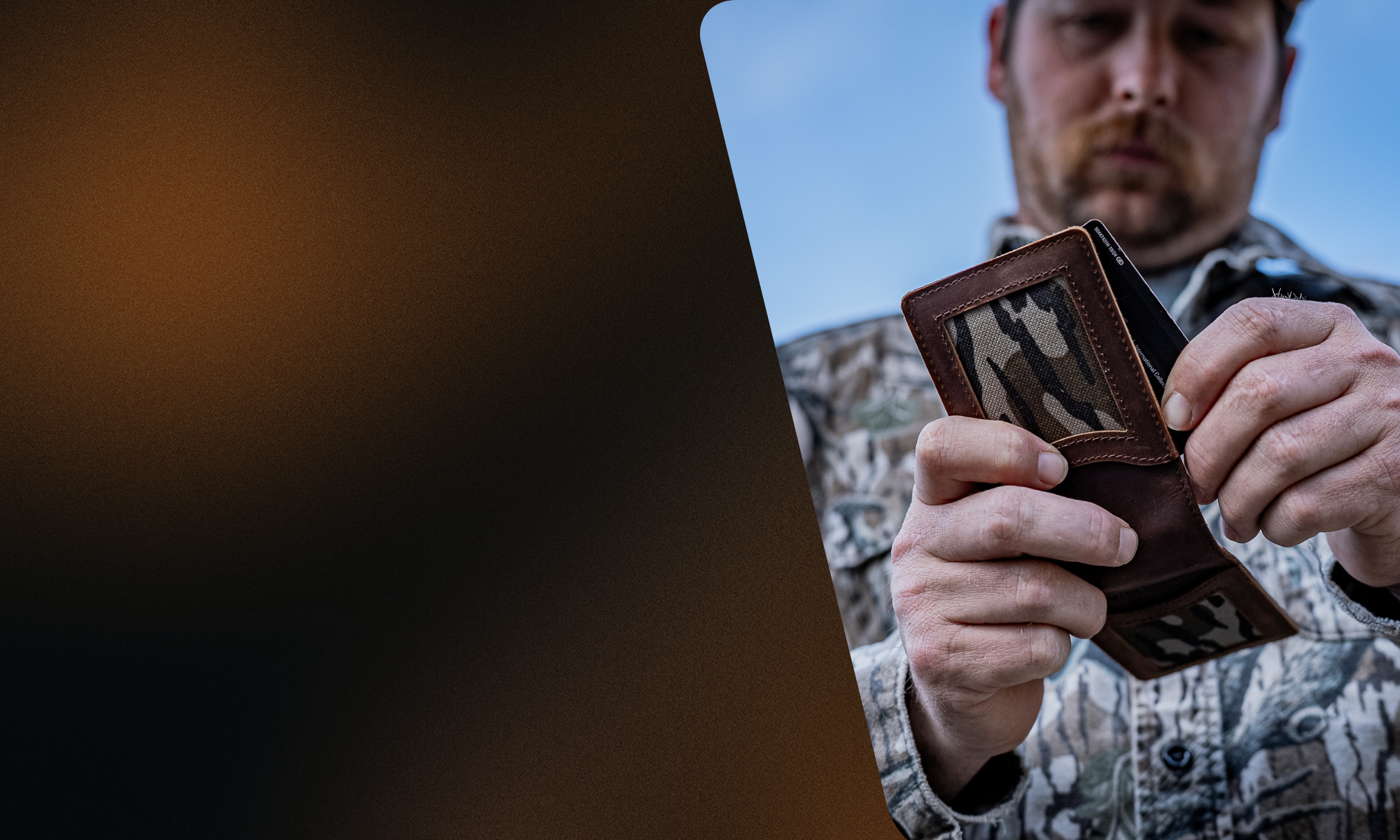 Kamo Skinz Leather Folding Money Clip Wallet